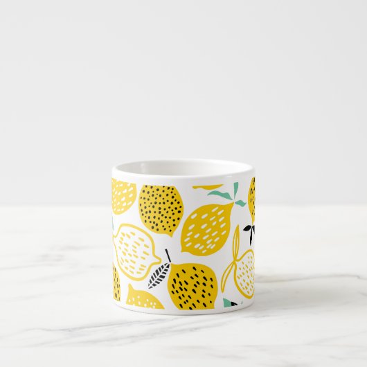 Lemon Summer Design Vintag Illustration Espressotasse (Vorderseite)