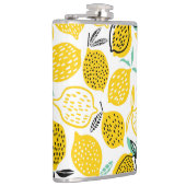 Lemon Summer Design Vintag Illustration Flachmann (Rechts)