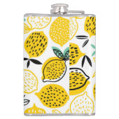 Lemon Summer Design Vintag Illustration Flachmann (Rückseite)