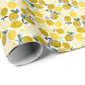 Lemon Summer Design Vintag Illustration Geschenkpapier (Rolleneckpunkt)