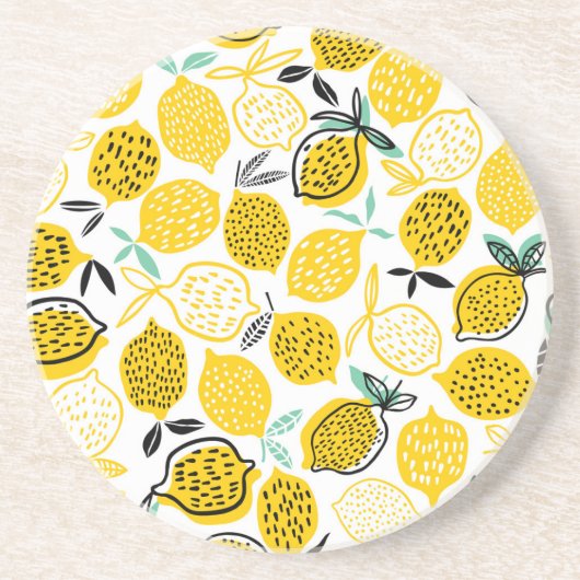 Lemon Summer Design Vintag Illustration Getränkeuntersetzer (Vorne)