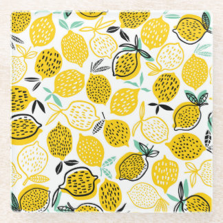 Lemon Summer Design Vintag Illustration Glasuntersetzer