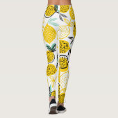 Lemon Summer Design Vintag Illustration Leggings (Rückseite)