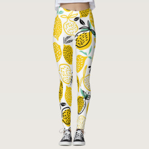 Lemon Summer Design Vintag Illustration Leggings