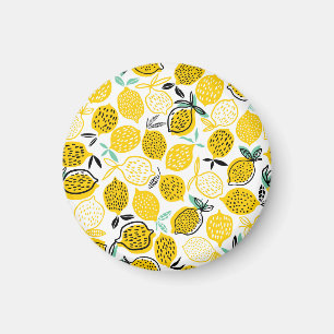 Lemon Summer Design Vintag Illustration Magnet
