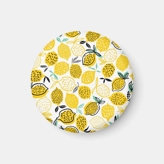 Lemon Summer Design Vintag Illustration Magnet (Vorne)