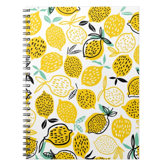 Lemon Summer Design Vintag Illustration Notizblock (Vorderseite)