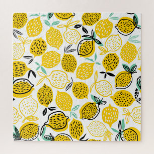 Lemon Summer Design Vintag Illustration Puzzle