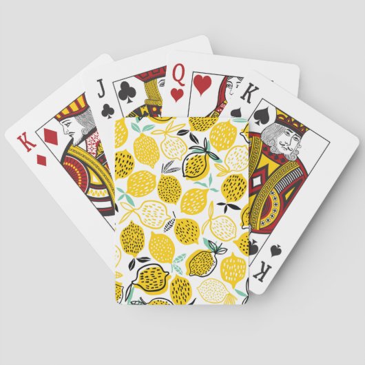 Lemon Summer Design Vintag Illustration Spielkarten (Rückseite)