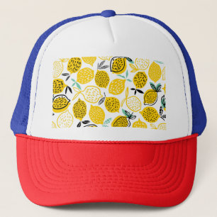 Lemon Summer Design Vintag Illustration Truckerkappe