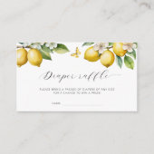 Lemon Summer Diaper Raffle Ticket Baby Dusche Begleitkarte (Vorderseite)