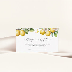 Lemon Summer Diaper Raffle Ticket Baby Dusche Begleitkarte