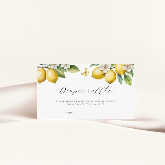 Lemon Summer Diaper Raffle Ticket Baby Dusche Begleitkarte