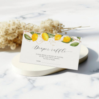 Lemon Summer Diaper Raffle Ticket Baby Dusche Begleitkarte