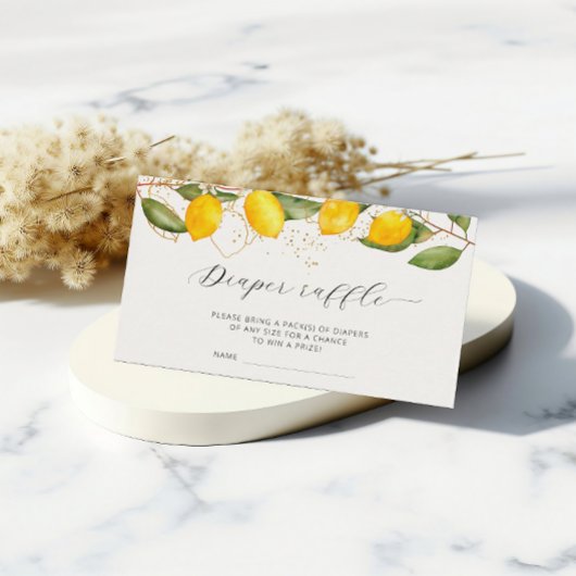 Lemon Summer Diaper Raffle Ticket Baby Dusche Begleitkarte
