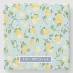 Lemon Summer Fruits Personalisiert Stone Untersetz Steinuntersetzer