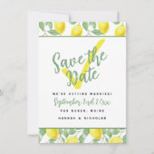 Lemon Summer Garden Frische Chic Botanische Hochze Save The Date (Vorderseite)