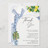 Lemon Summer Italian Brautparty Arch Dankeskarte (Vorderseite)