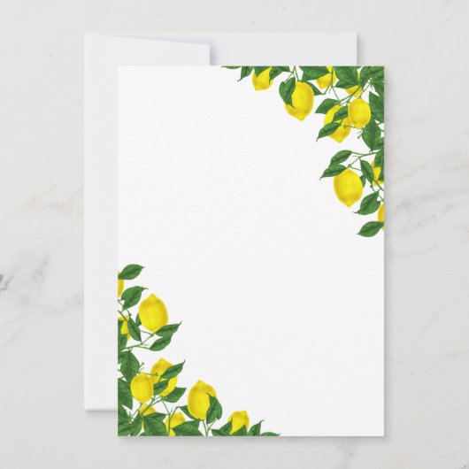 Lemon Summer Probe Dinner Einladung (Rückseite)
