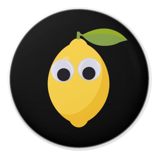 Lemon, sweet fruit with googly eyes keramikknauf (Vorderseite)