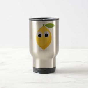 Lemon, sweet fruit with googly eyes reisebecher