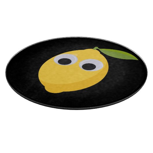Lemon, sweet fruit with googly eyes schneidebrett (Ecke)