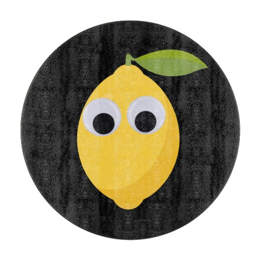 Lemon, sweet fruit with googly eyes schneidebrett (Vorderseite)