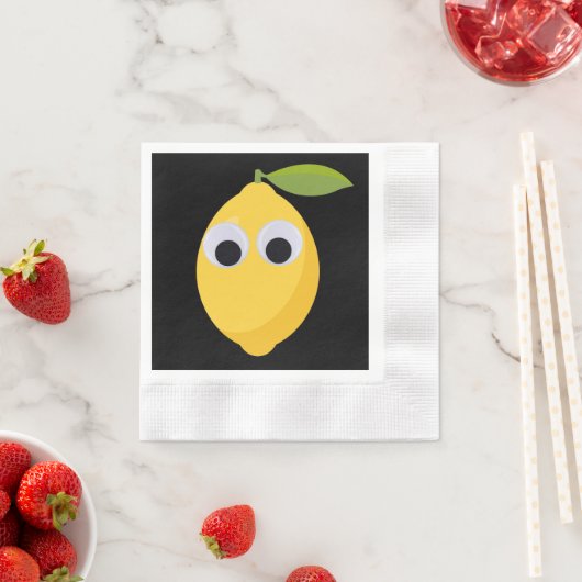 Lemon, sweet fruit with googly eyes serviette (Beispiel)