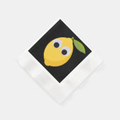 Lemon, sweet fruit with googly eyes serviette (Ecke)