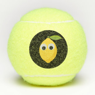 Lemon, sweet fruit with googly eyes tennisbälle