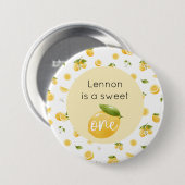 Lemon Sweet One 1. Geburtstag Button (Vorne & Hinten)