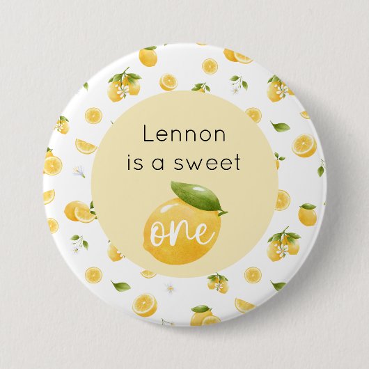 Lemon Sweet One 1. Geburtstag Button (Vorderseite)