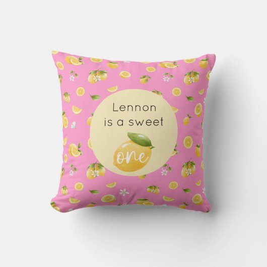 Lemon Sweet One 1. Geburtstag Kissen (Vorderseite)