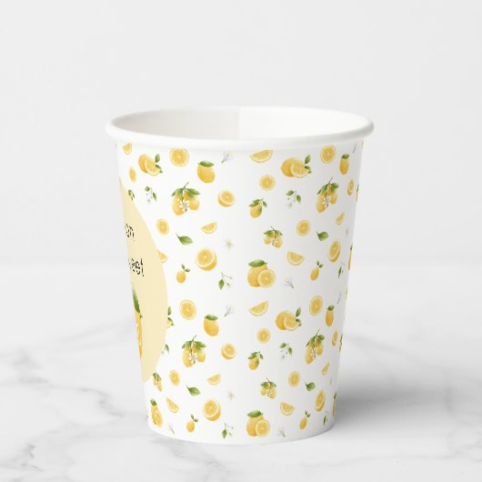 Lemon Sweet One 1. Geburtstag Pappbecher (Links)