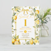 Lemon Sweet One 1. Geburtstag Party Einladung (Stehend Vorderseite)
