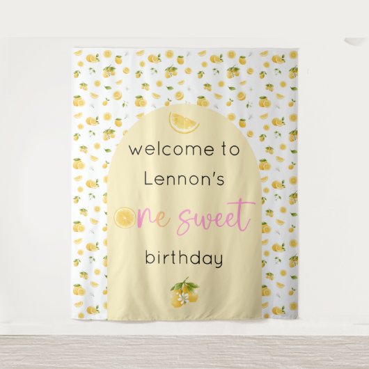 Lemon Sweet One Birthday Backdrop Tapestation Wandteppich (Vorderseite)
