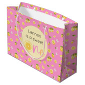 Lemon Sweet One Birthday Große Geschenktasche Große Geschenktüte (Rückseite Schrägansicht)