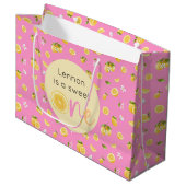 Lemon Sweet One Birthday Große Geschenktasche Große Geschenktüte (Vorderseite Schrägansicht)
