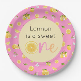 Lemon Sweet One Birthday Party Pappteller