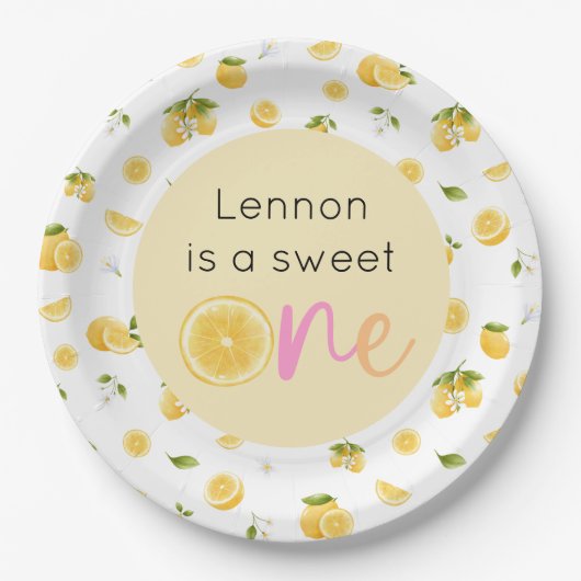 Lemon Sweet One Birthday Party Pappteller (Vorderseite)