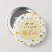 Lemon Sweet One Geburtstag Button (Vorne & Hinten)
