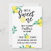 Lemon Sweet One zum ersten Geburtstag Einladung (Vorderseite)