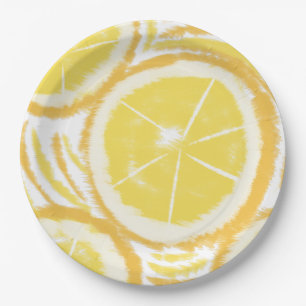 Lemon Swirl Abstraktes Party Pappteller