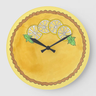 Lemon Tart Tarte au Citron Curd Pie Backfood Große Wanduhr