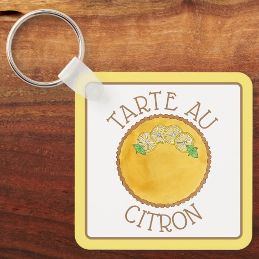 Lemon Tart Tarte au Citron Curd Pie Backfood Schlüsselanhänger (Vorderseite)