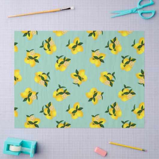 Lemon Teal Seidenpapier (Basteln)