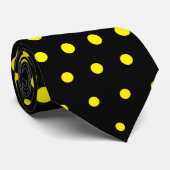 Lemon Techno Dots Modern Black Krawatte (Gerollt)
