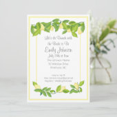 Lemon Thema Brautparty Brunch Einladung (Stehend Vorderseite)