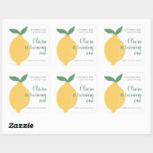 Lemon Thema drehen einen 1. Geburtstag Quadratischer Aufkleber (Blatt)