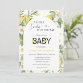 Lemon Thema kleine süße Babydusche Einladung (Stehend Vorderseite)